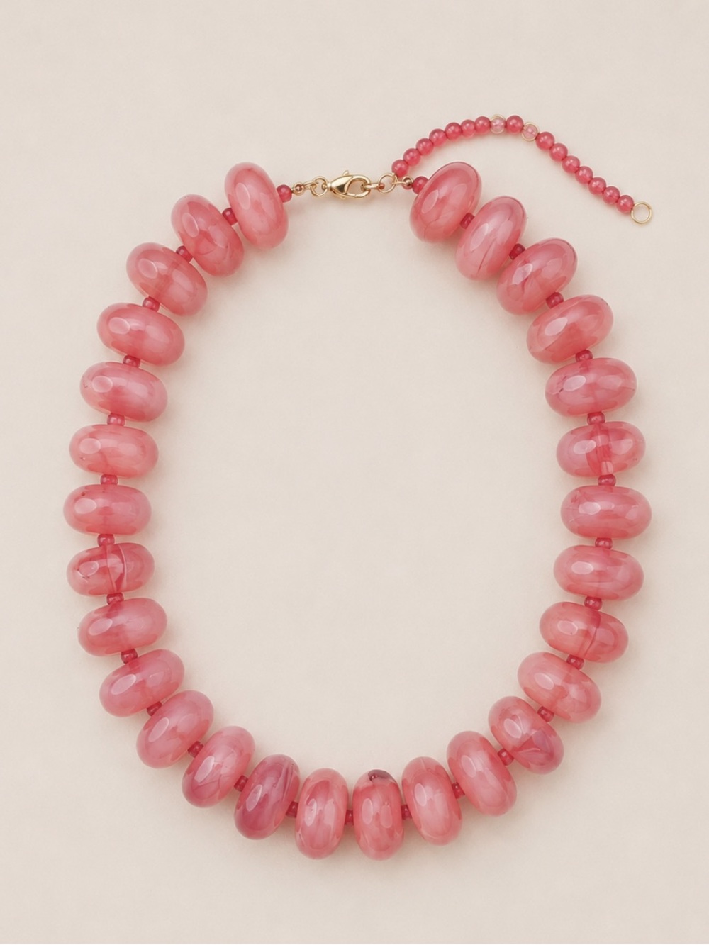 New! Preppy Blush Pink Beaded Dopamine Necklace NWOT 2001